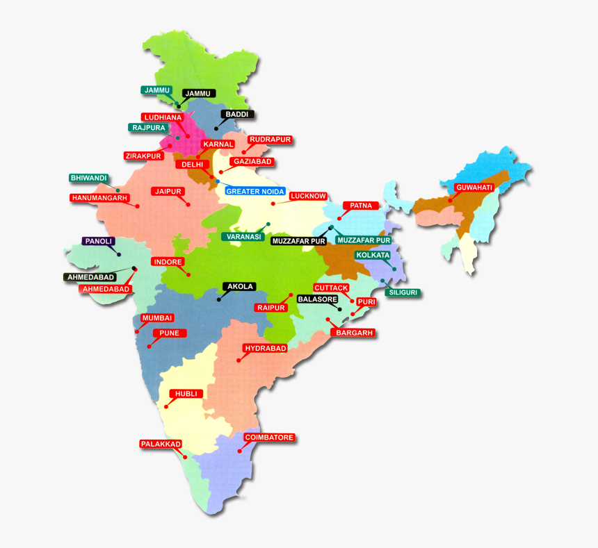 India-map - Paruthi Krishi India Map, HD Png Download