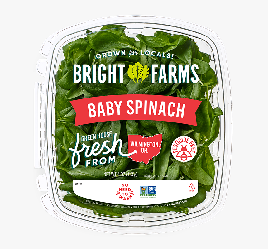 Brightfarms Baby Spinach - Spinach, HD Png Download