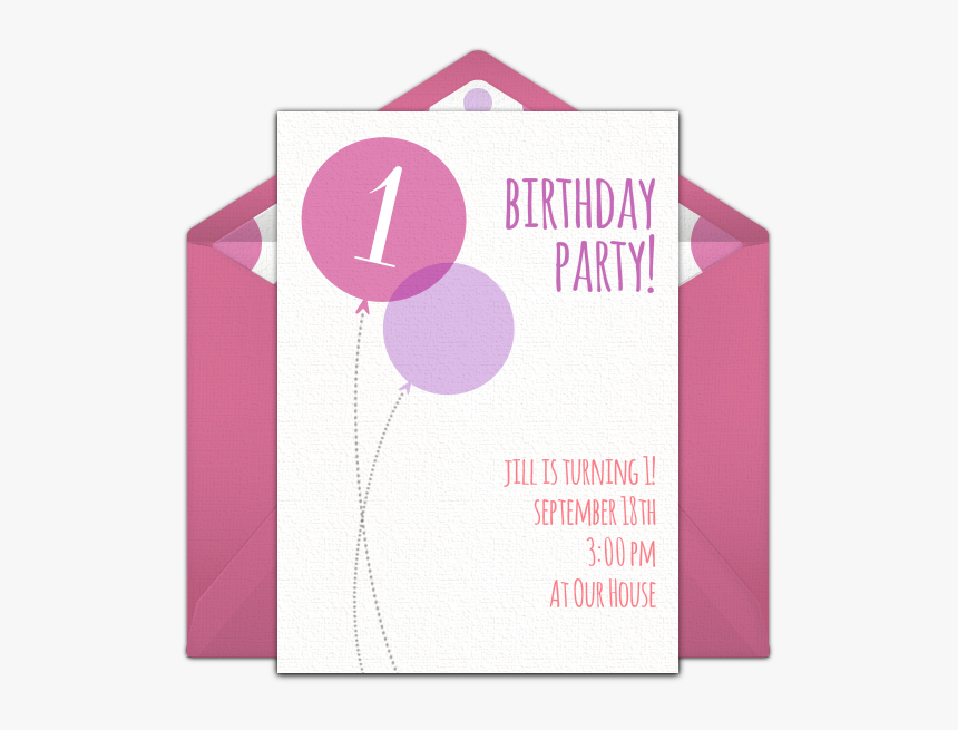 1st Birthday Invitation Card Png, Transparent Png