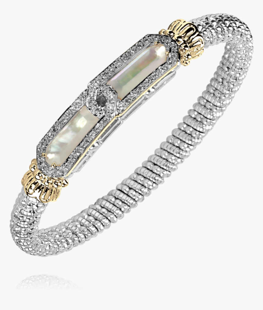 14k Gold & Sterling Silver, Mother Of Pearl Bracelet - Bracelet, HD Png Download