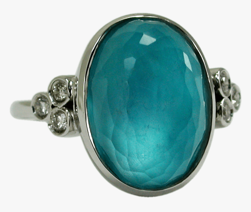 Turquoise Silver And Diamond Ring - Engagement Ring, HD Png Download