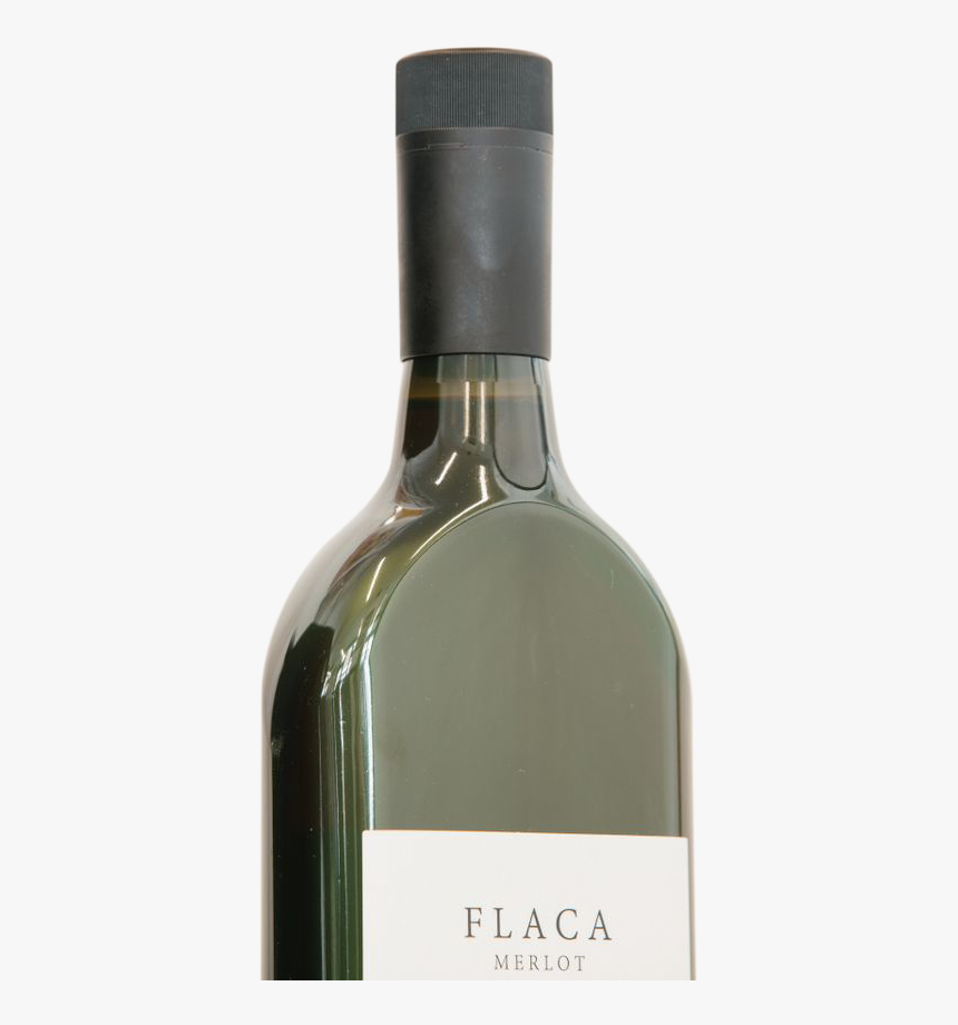 Bordeaux Shoulders On A Flat Wine Bottle - Glass Bottle, HD Png Download