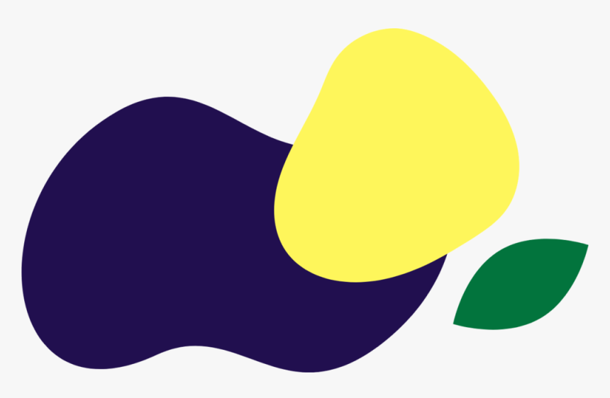 Purple Yellow Blobs Green Leaf, HD Png Download