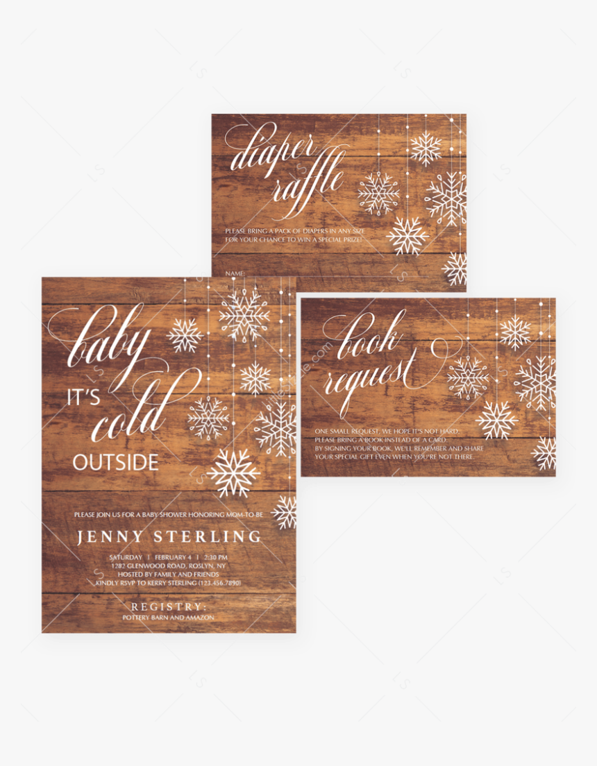 Winter Wonderland Baby Shower Invitations Template - Plywood, HD Png Download