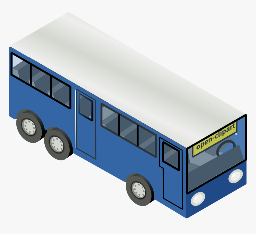 Blue Public Bus Clipart, HD Png Download