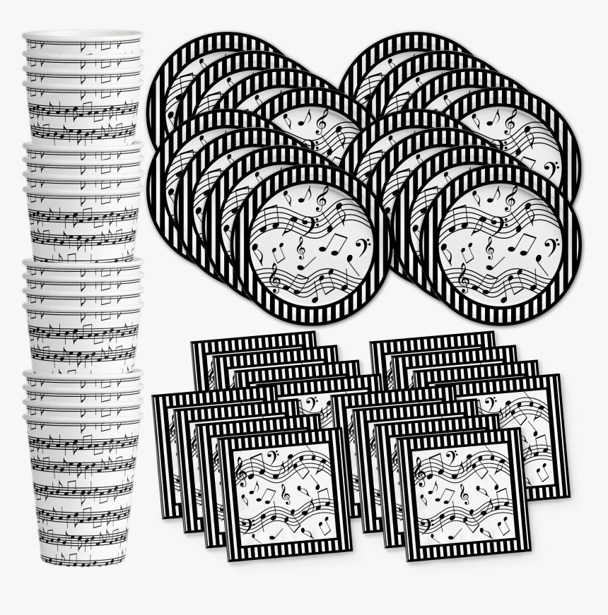 Classic Music Notes Birthday Party Tableware Kit For - Party, HD Png Download