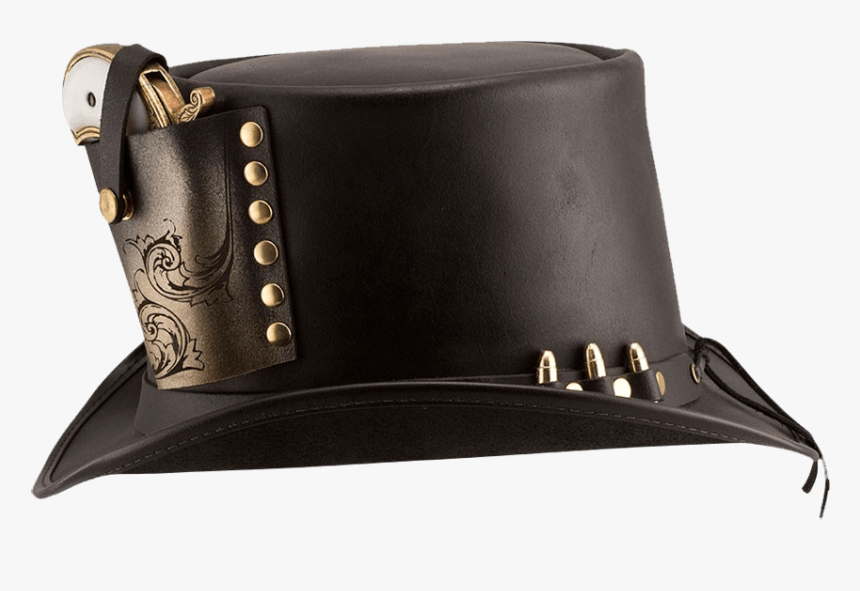 Steampunk Derringer Top Hat - Leather, HD Png Download