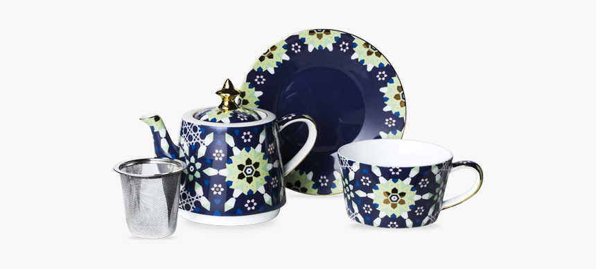 Basket Tea For One Navy/green - Coffee Cup, HD Png Download