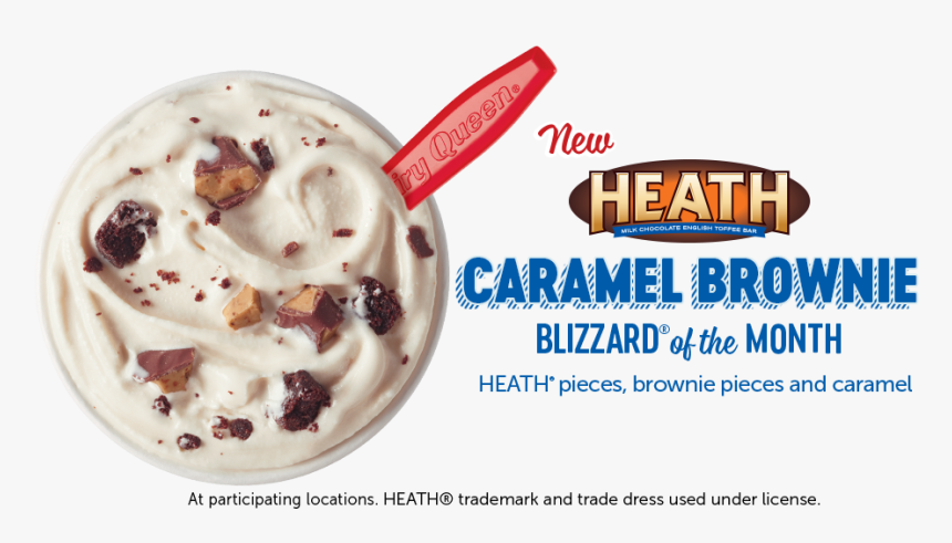 New Heath® Caramel Brownie Blizzard® Of The Month - Ice Cream, HD Png Download