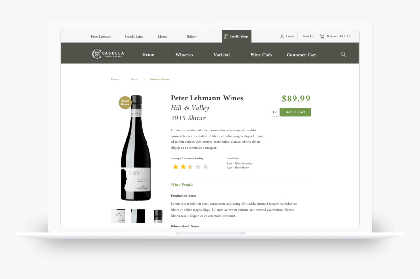 Casella Ecommerce Mockup - Glass Bottle, HD Png Download