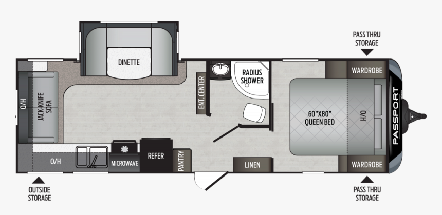 Floorplan - Passport 240bh, HD Png Download