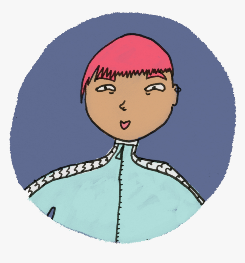 Pink Hair Asian Girl - Cartoon, HD Png Download