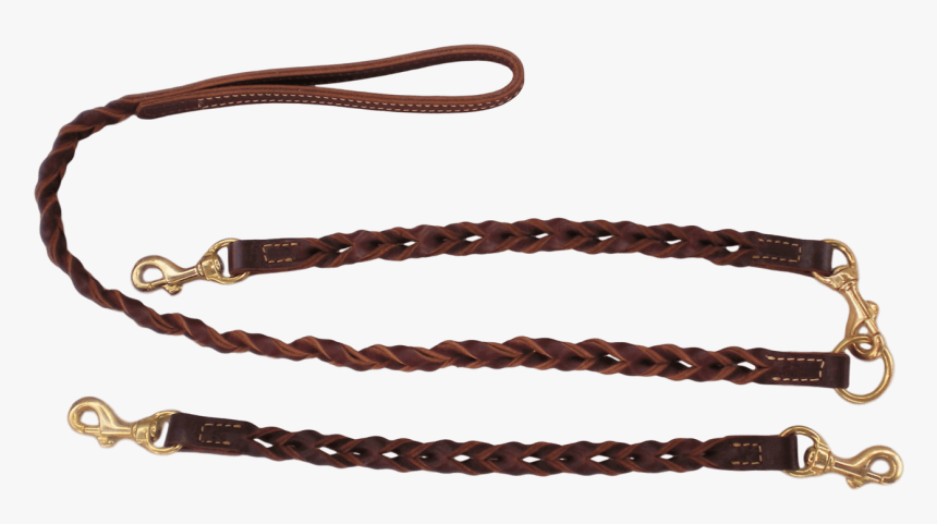 Woven Leather Two Dog Leash Coupler - Chain, HD Png Download