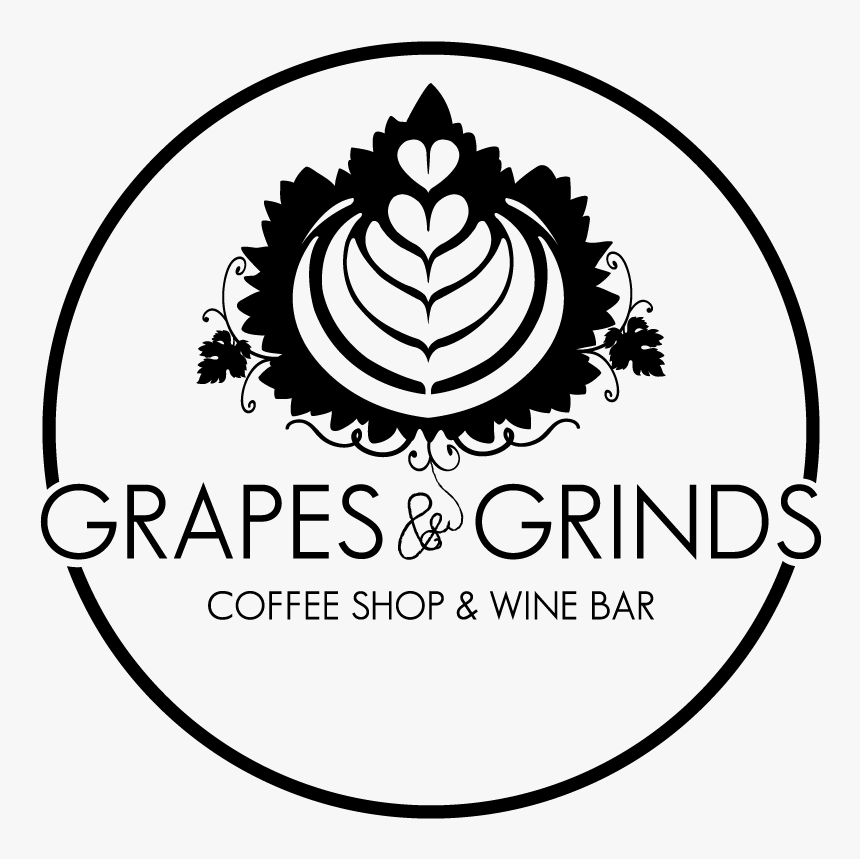Grapes & Grinds cooffee Shop And Wine Bar - Coffee And Wine Shop Logo, HD Png Download