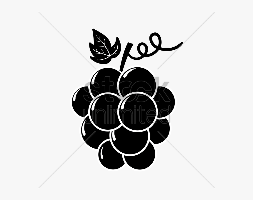 Silhouette Of Grapes Graphic - Blackberry Silhouette, HD Png Download