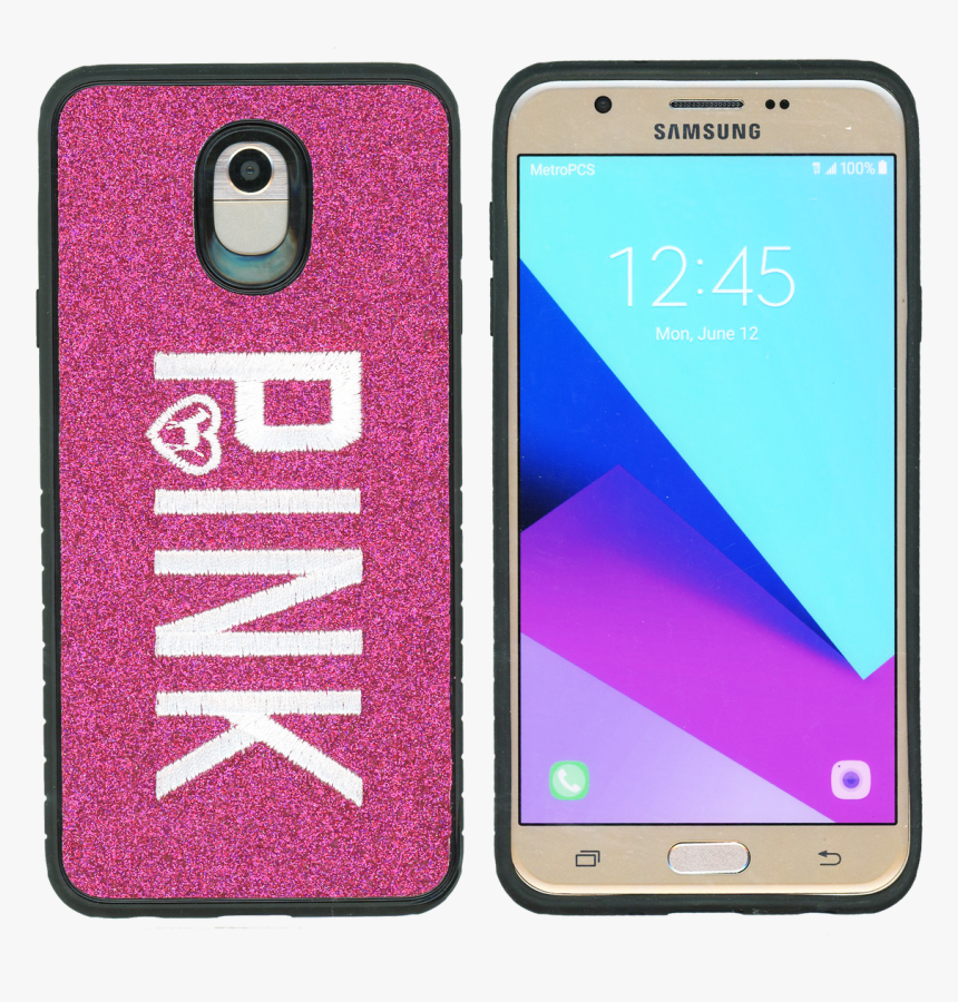 Samsung Galaxy J7 Mm Pink With Pink Design Case - Mobile Phone Case, HD Png Download