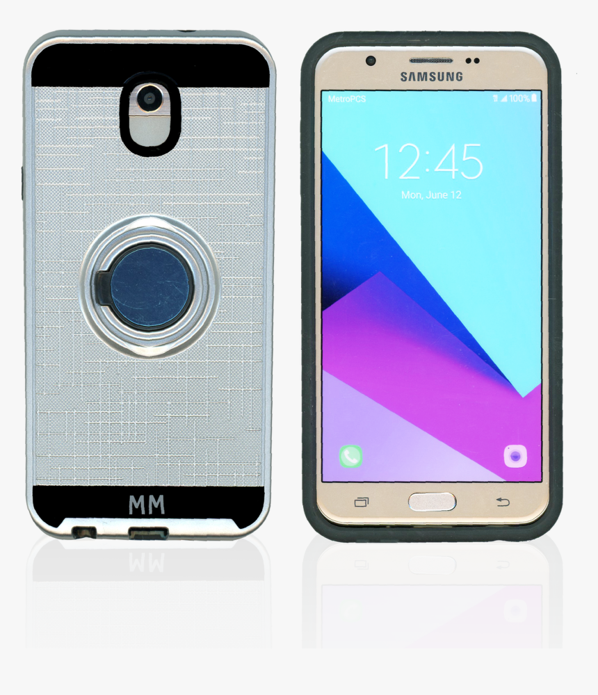 Samsung Galaxy J7 Star Refine Mm Ring Stand Case Silver Hd Png Download Transparent Png Image Pngitem