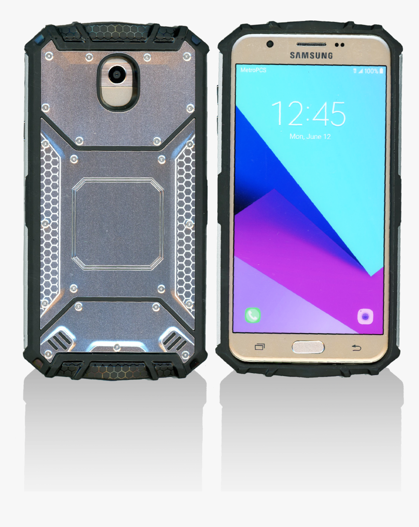 Samsung Galaxy J7 Star Mm Magnetic Rugged Case Silver, HD Png Download