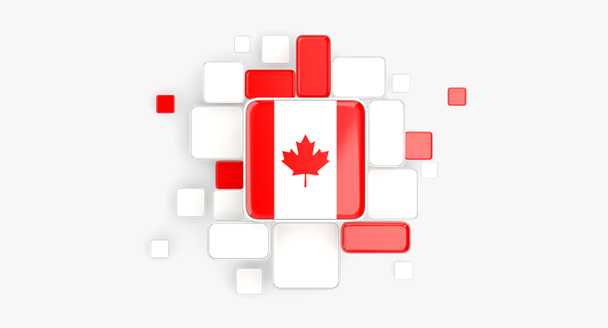 Background With Square Parts - Canada Flag, HD Png Download