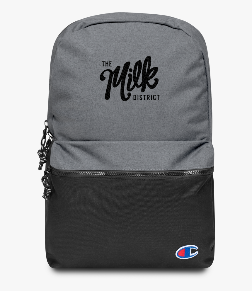 Milkdistrict Logo Blk 1up Mockup Front Flat Heather - Backpack, HD Png Download