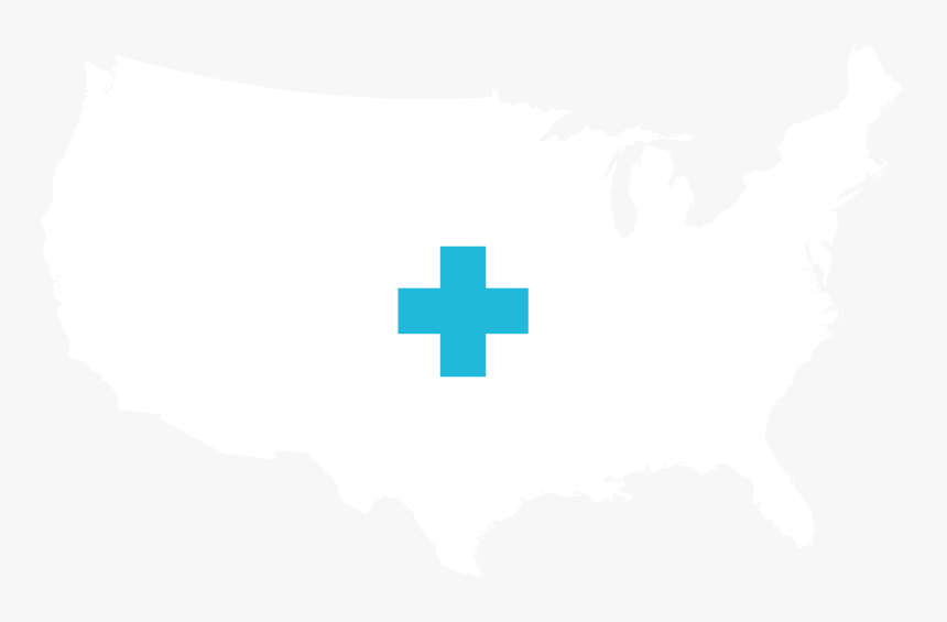 United States Image With Medical Symbol - Digital Shaded Relief Map Of The United States, HD Png Download