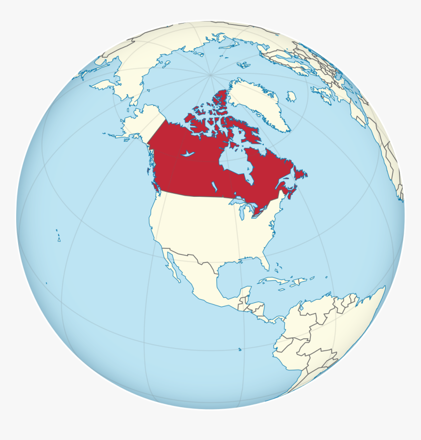 World Map Showing Canada Map Of Canada Icon, Hd Png Download , Transparent Png Image - Pngitem