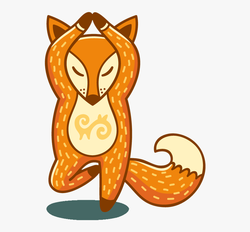 Transparent Fox Clipart Png - Yoga Fox Cartoon, Png Download