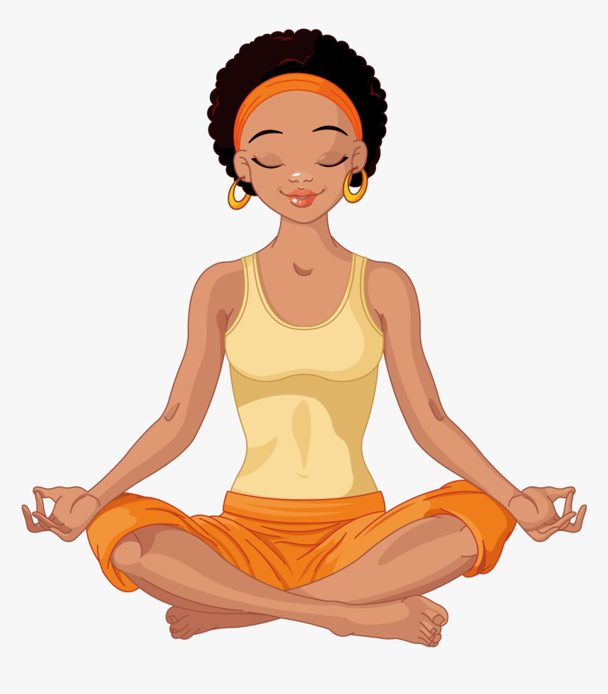 Transparent Meditating Clipart - African American Yoga Girl, HD Png Download