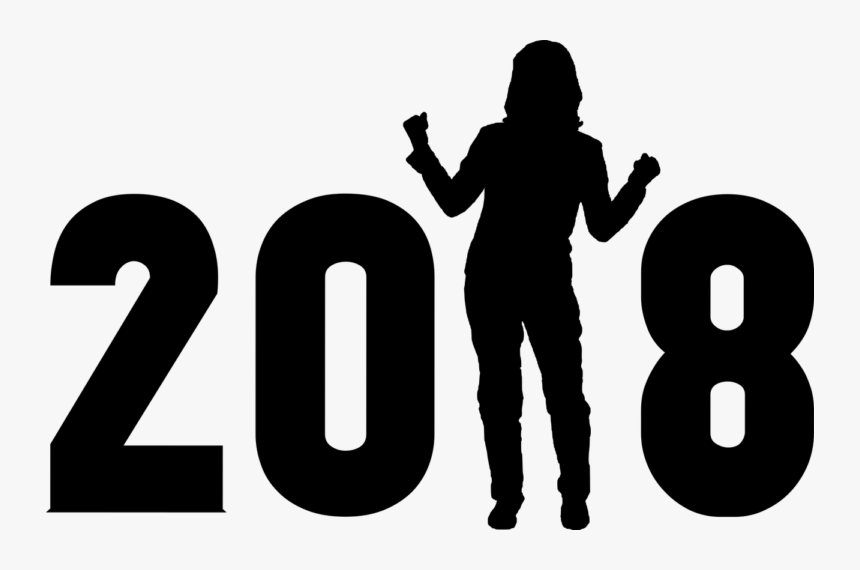 New Year 2829666 - Happy New Year 2018 Black And White Clipart, HD Png Download