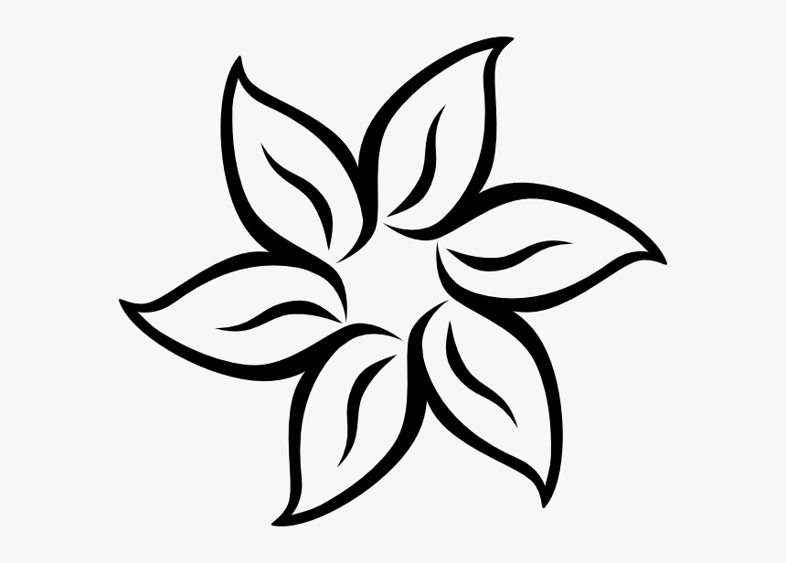 Clipart Black And White Flower, HD Png Download