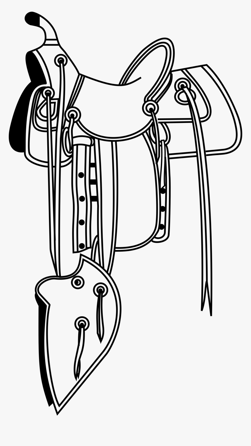 Clipart Cowboy Saddle Png Saddle Clipart Transparent - Drawings Of Western Saddles, Png Download