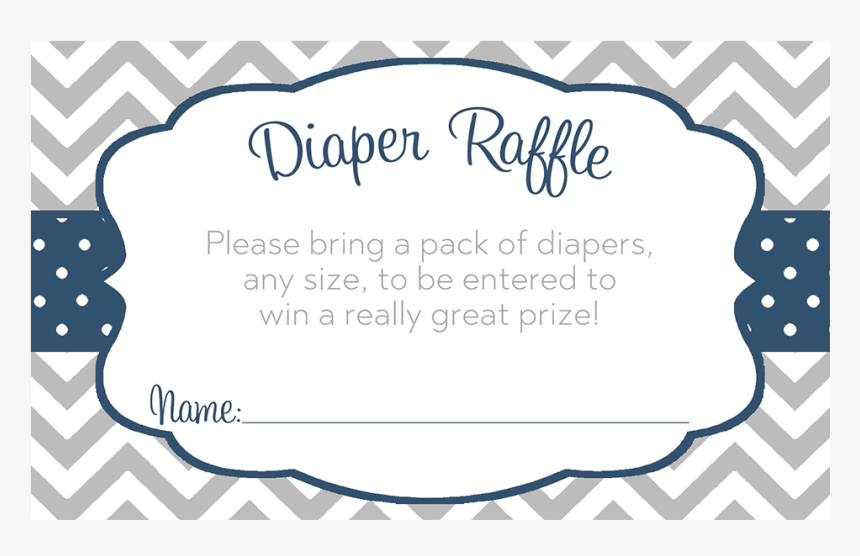 Chevron Stripes And Polka Dots, Navy, Diaper Raffle - Baby Shower, HD Png Download
