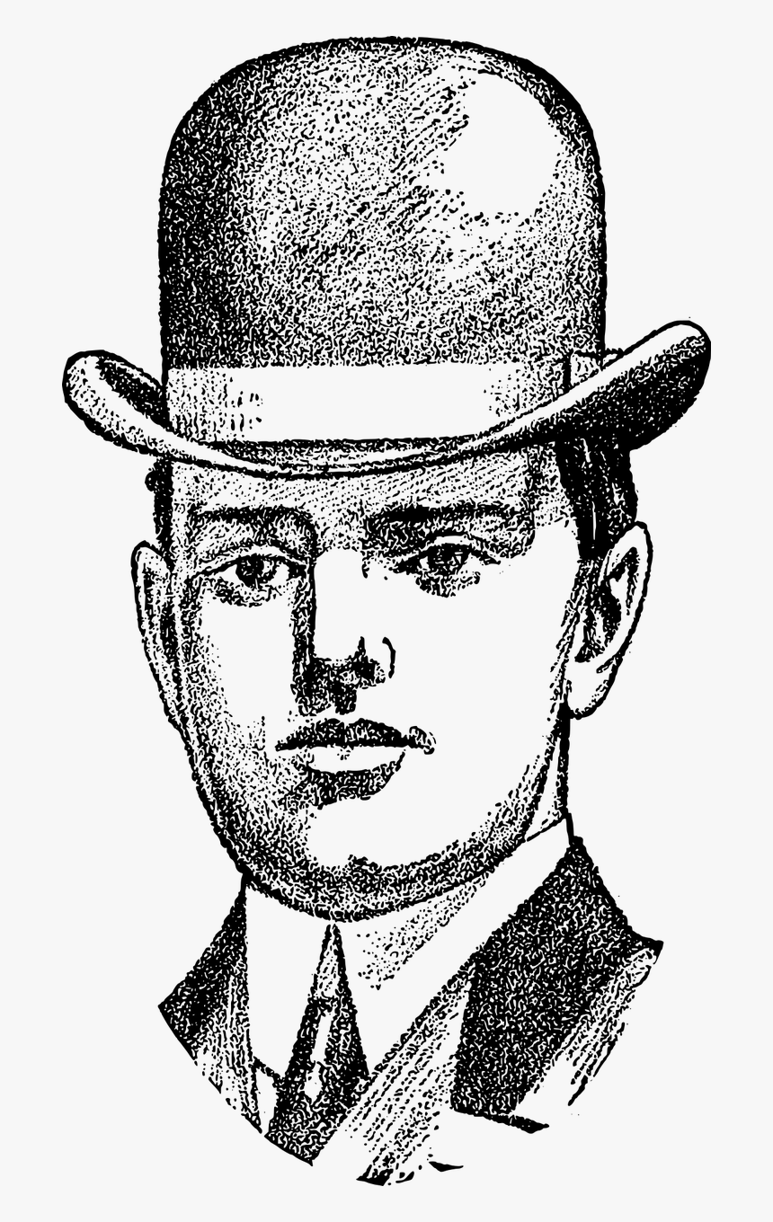 Guy In Bowler Hat Illustration, HD Png Download