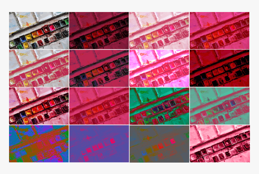The Result Of Applying 16 Blend Modes Applied To An - Background Blend Mode Examples, HD Png Download