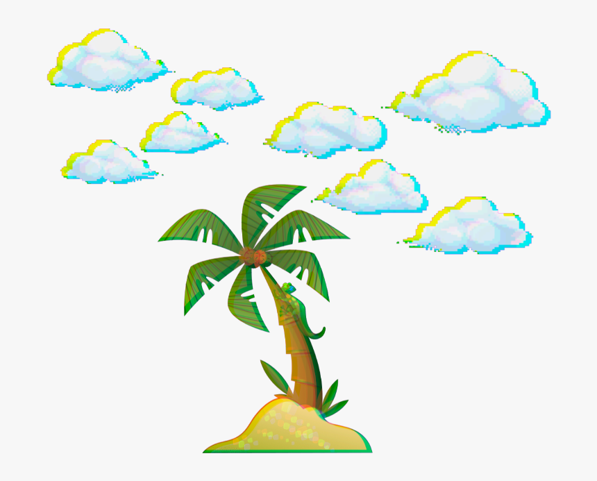 #cloud #clouds #beach #sea #chameleon #coconut #coconuttree, HD Png Download