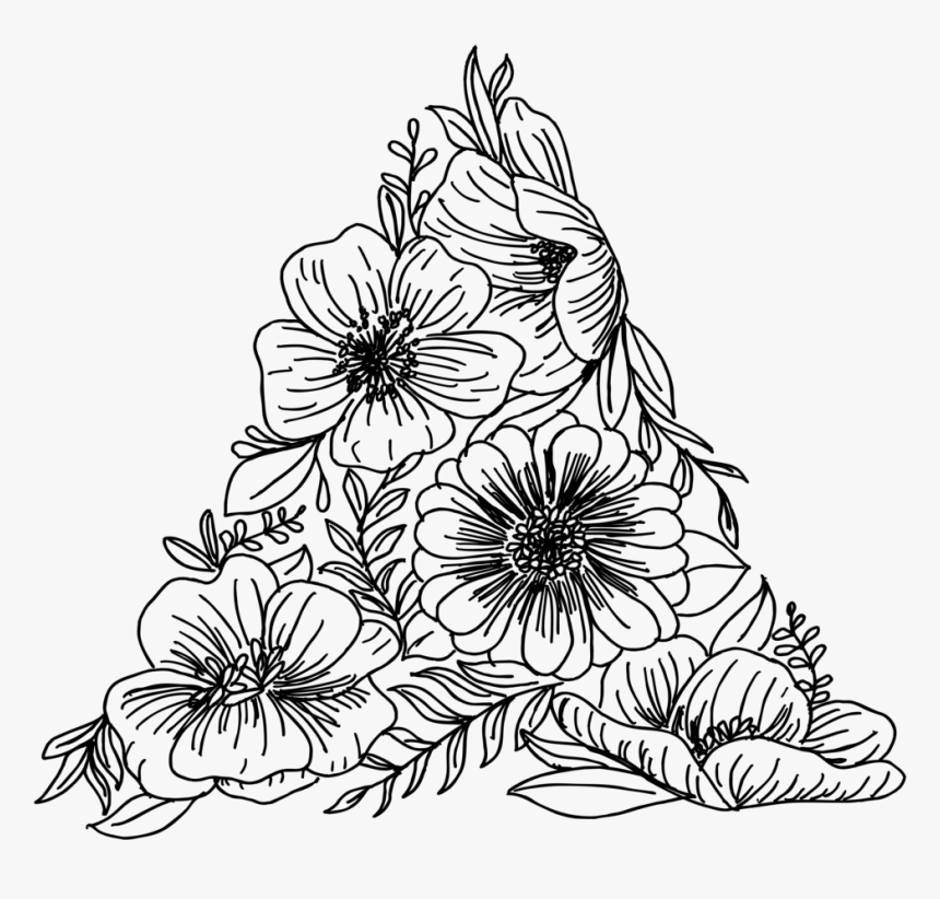 Flowers-01 - Line Art, HD Png Download