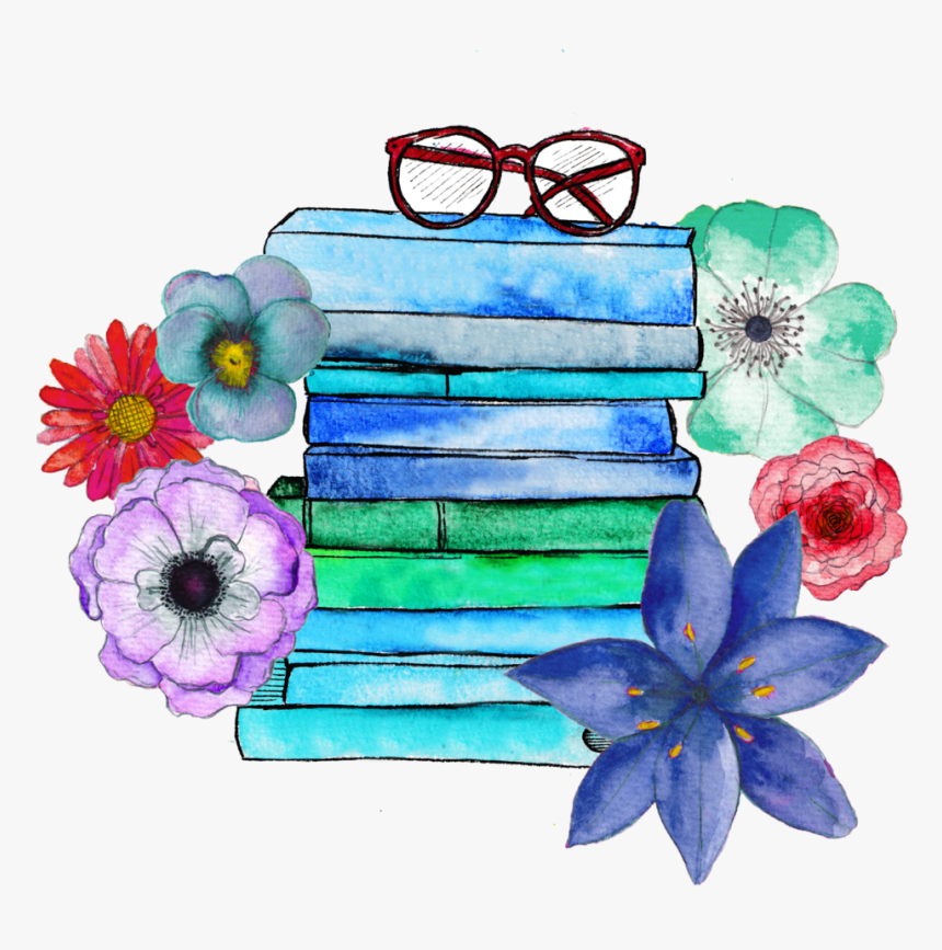 Books And Flowers - Books And Flowers Png, Transparent Png