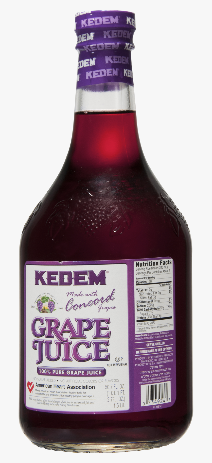 50 Oz Kedem Grape Juice, HD Png Download