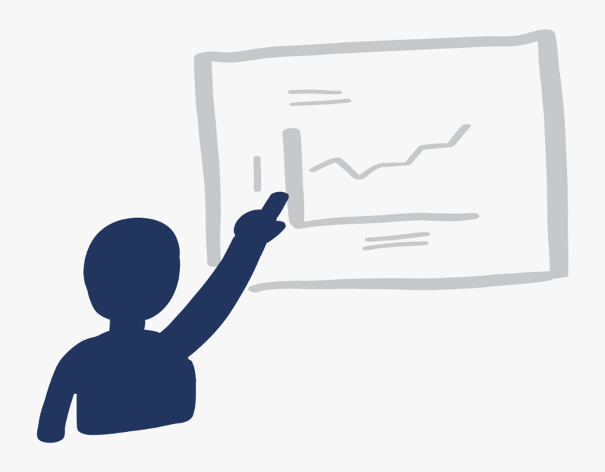 Standing Pointing Linechart Large - Writing, HD Png Download