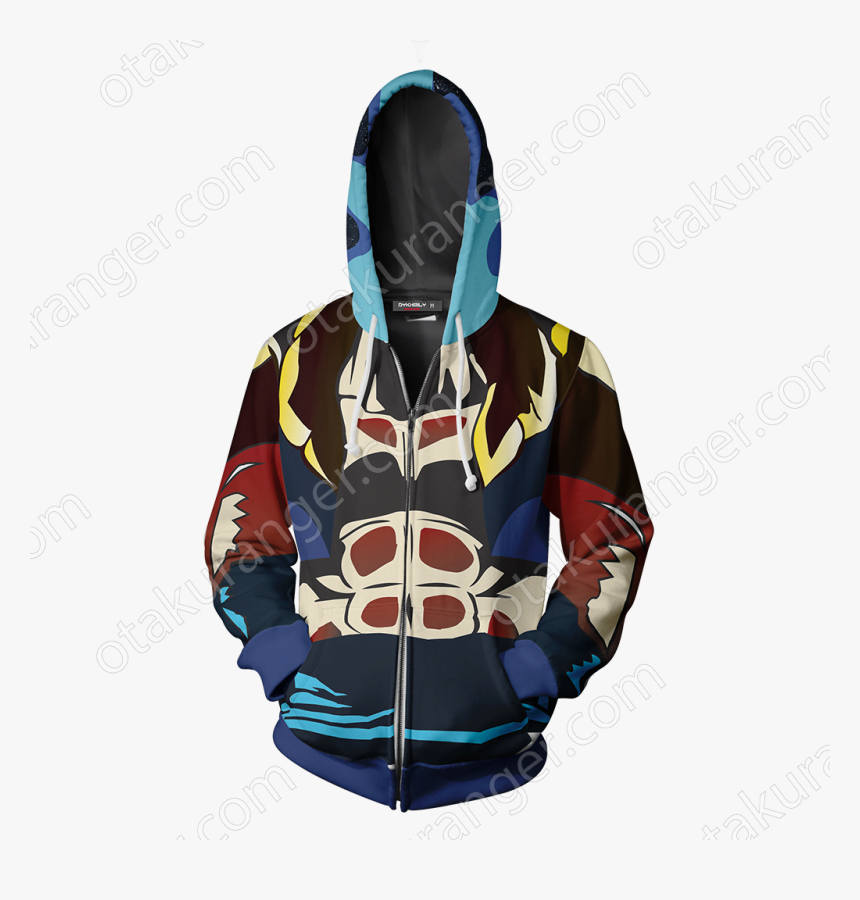 Dragon Ball Gogeta Cosplay Zip Up Hoodie Jacket - Spiderman 2099 Hoodie, HD Png Download