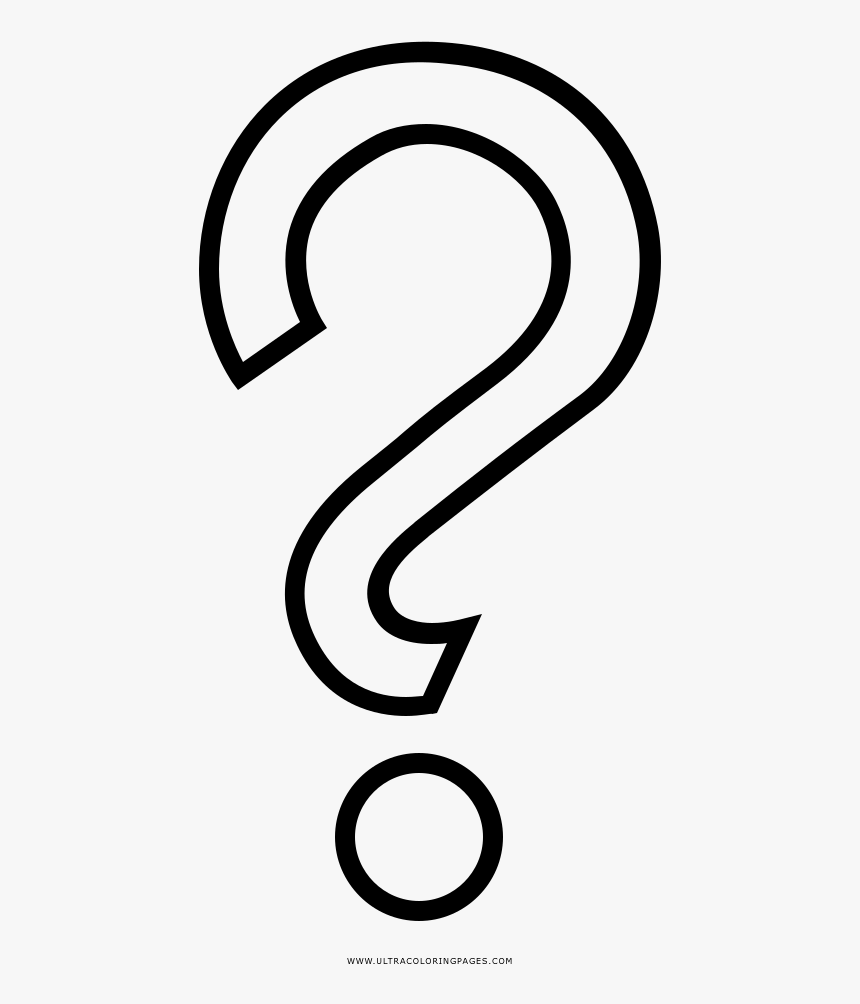 Signo De Interrogación Página Para Colorear - Line Art, HD Png Download