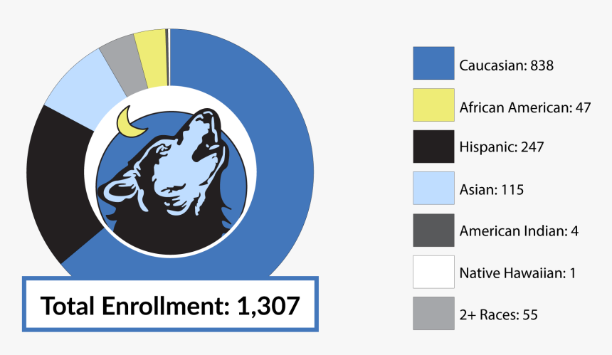 Total Enrollment 1307 Caucasian 838 African American - Middle School Cardunal Dms, HD Png Download