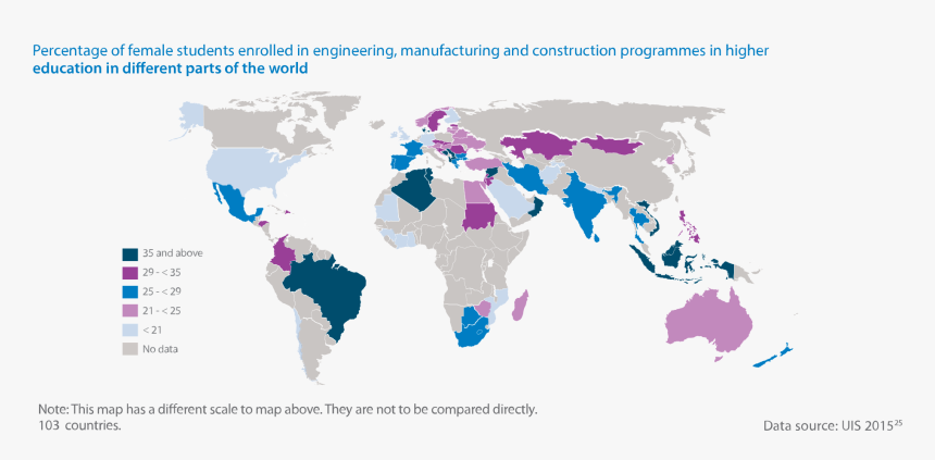 Female Education In Stem - Countries Are Not In The Un, HD Png Download