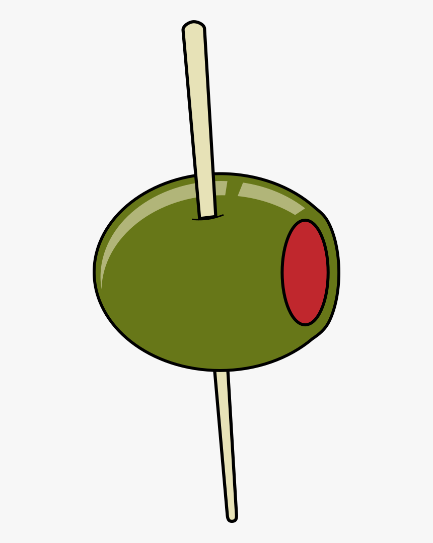 Green Olive On A Toothpick - Olive Clip Art, HD Png Download