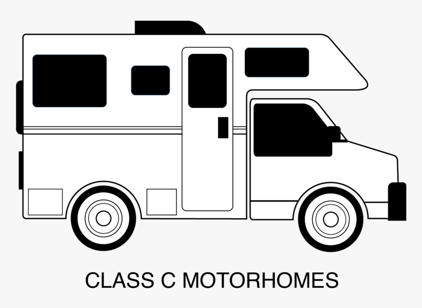Classc Bw-01 - Class C Camper Clipart, HD Png Download