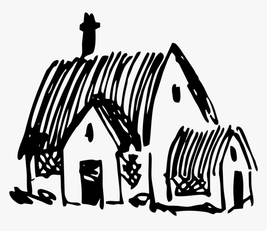 Village Home Black And White, HD Png Download