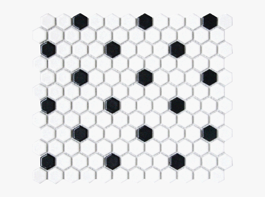 Cc Mosaics White Black Hex 1 - Floor, HD Png Download