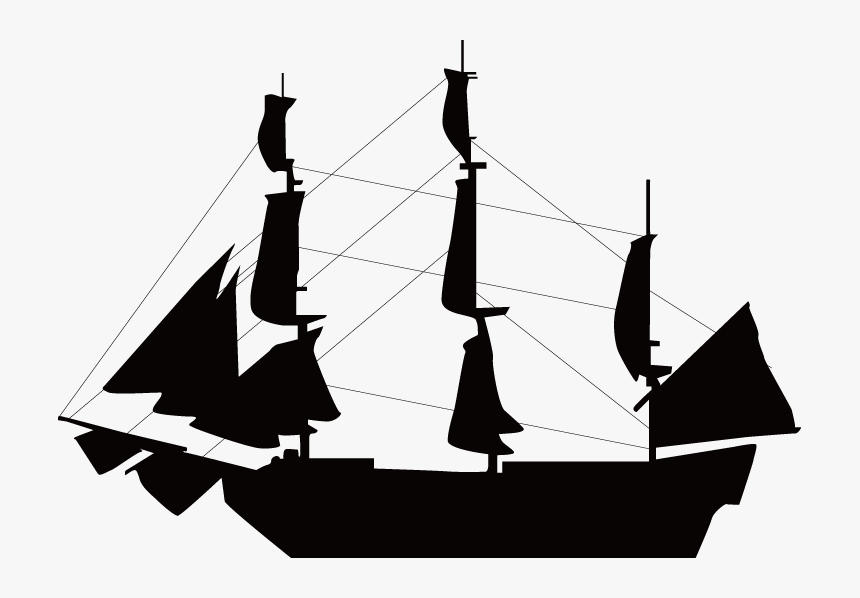 Sailboat Ship Silhouette Clip Art - Silhouette Sailing Ship Png, Transparent Png