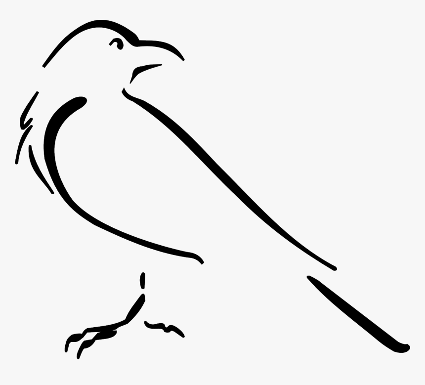 Crow Drawing Outline, HD Png Download