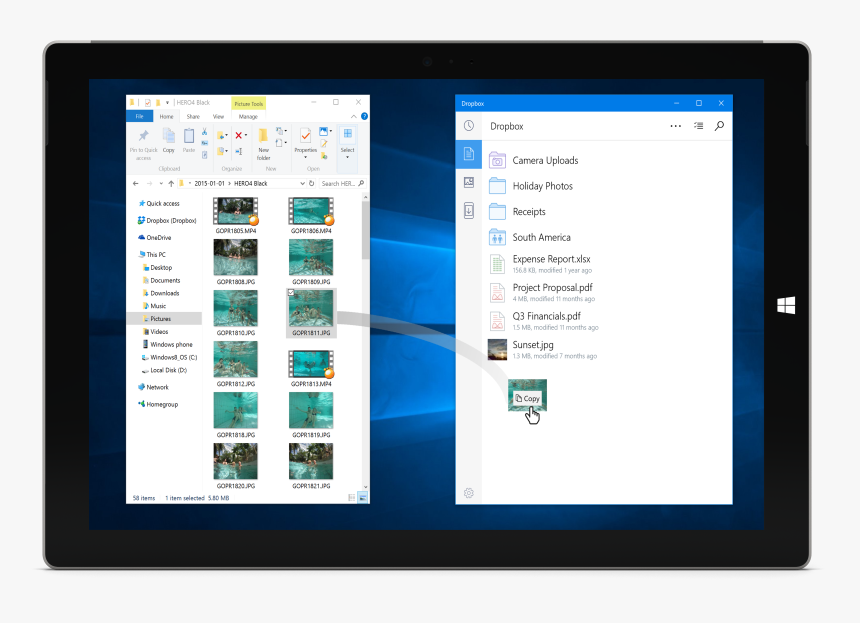 Dropbox Win 10 App, HD Png Download